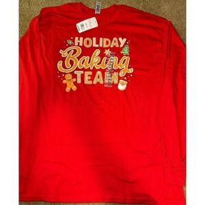 Gingerbread Man Christmas Holiday long Sleeve T-shirt XL NWT